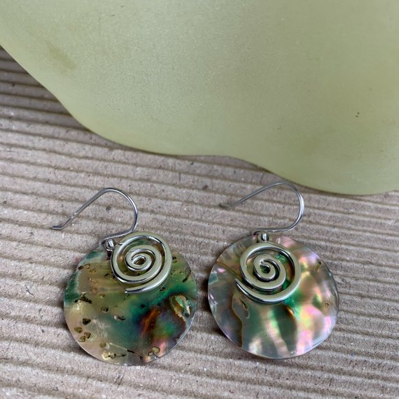 NEW Abalone Shell Journey of Lift Earrings in Real Silver - Picture 2 of 4